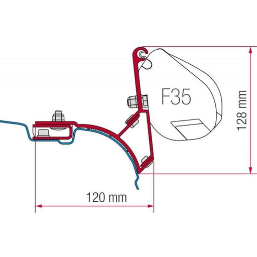 Fiamma Kit fits VW T5 Multi Van Transporter UK 98655Z005 F35 Pro Awning Brackets - Fiamma - Van Life Living