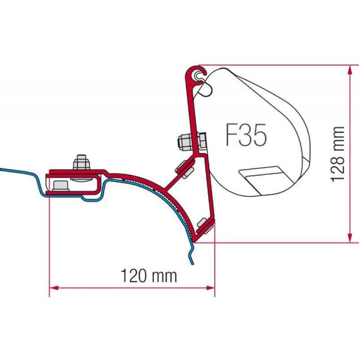 Fiamma Kit fits VW T5 Multi Van Transporter UK 98655Z005 F35 Pro Awning Brackets - Fiamma - Van Life Living