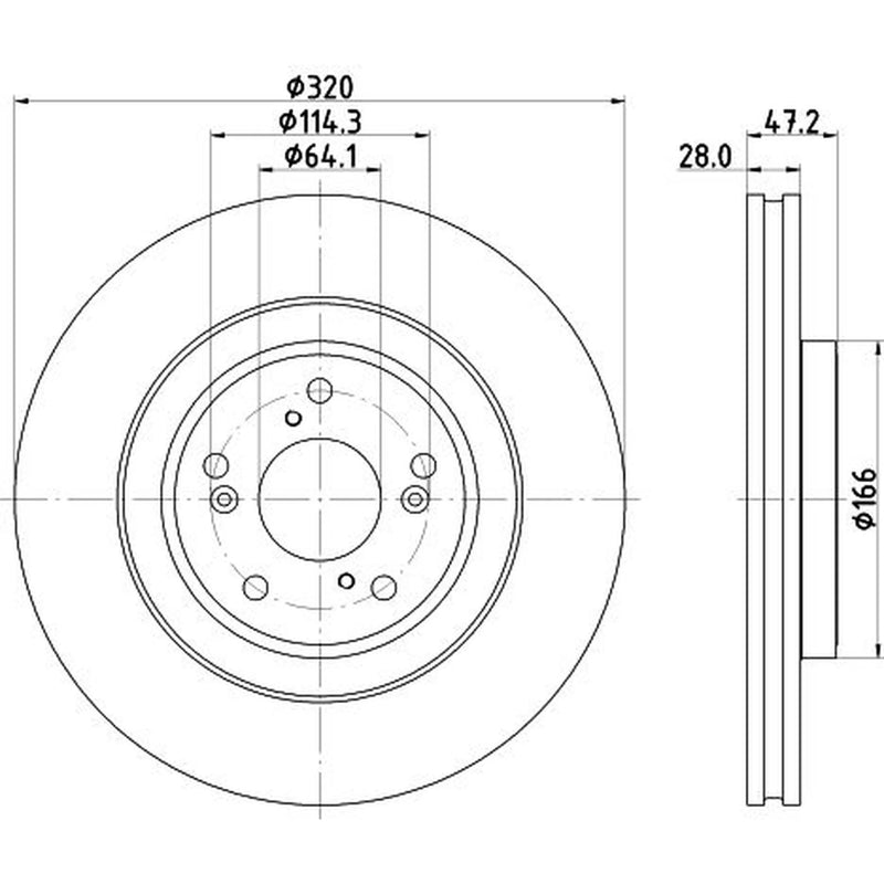 Mintex 2 x Vented Front Brake Discs MDC2887C