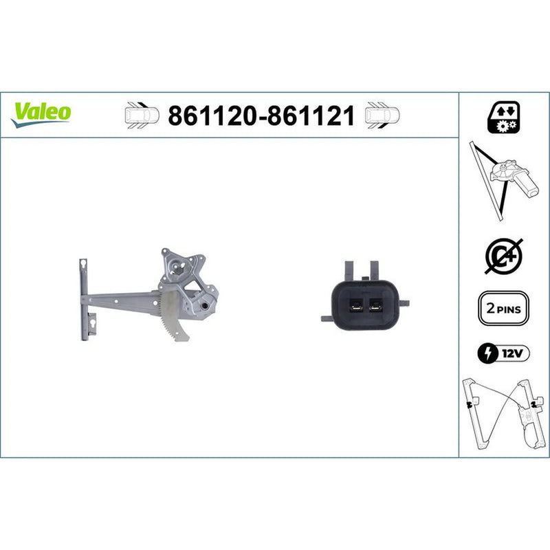 Valeo Electric Window Regulator Lifter Right Front 861121