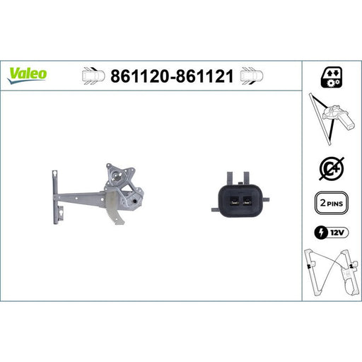 Valeo Electric Window Regulator Lifter Right Front 861121