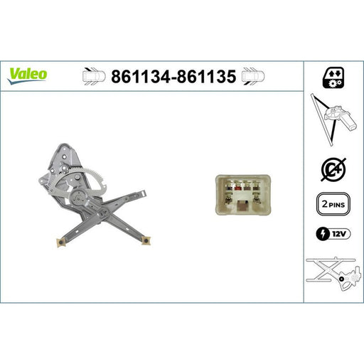 Valeo Electric Window Regulator Lifter Right Rear 861135