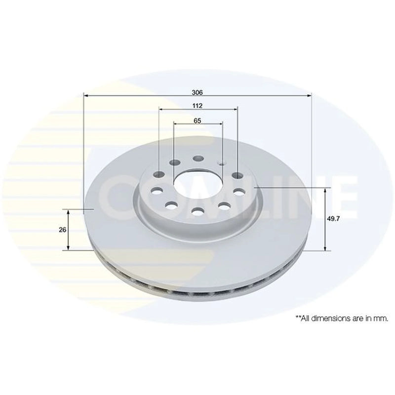 Comline 2 x Vented Front Brake Discs ADC5105V-x2