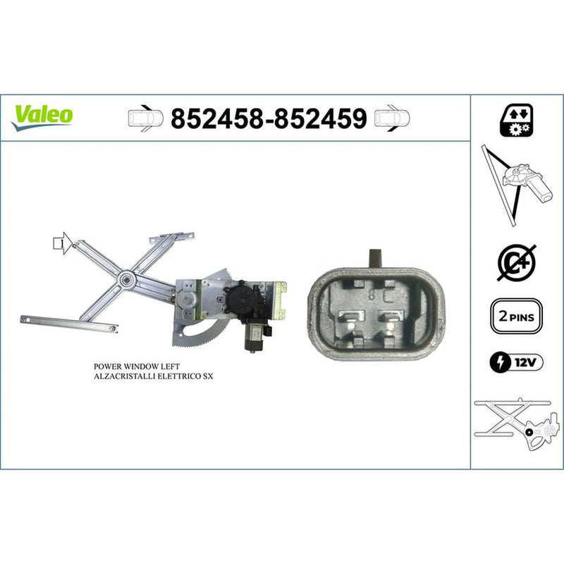 Valeo Electric Window Regulator Lifter Left Front 852458