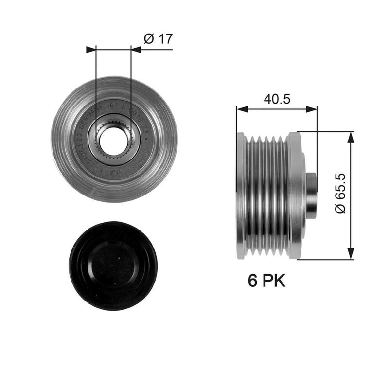 Gates Alternator Overrunning Freewheel Clutch OAP7032