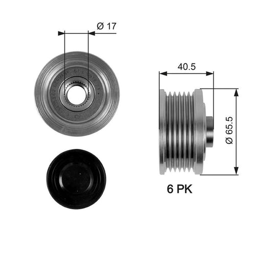 Gates Alternator Overrunning Freewheel Clutch OAP7032