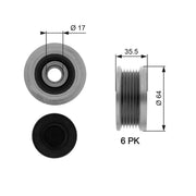 Gates Alternator Overrunning Freewheel Clutch OAP7073