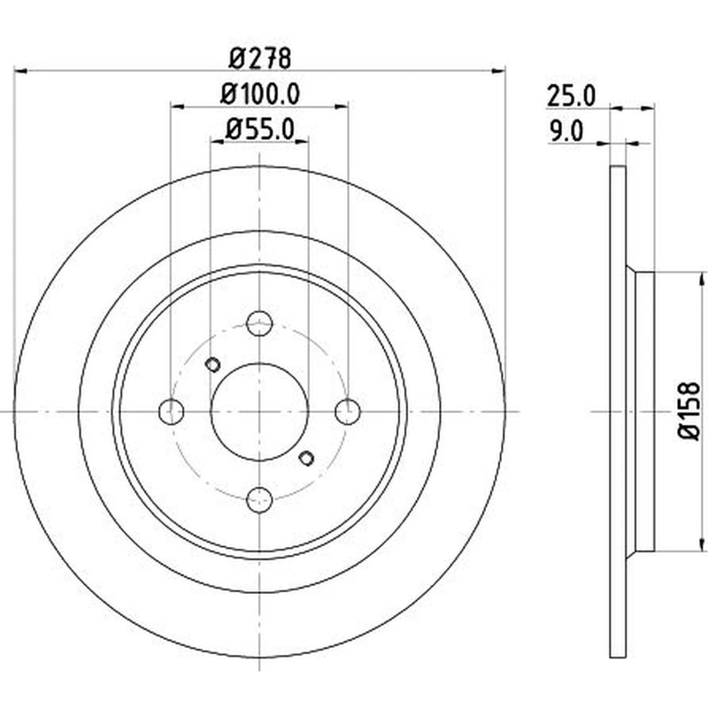 Mintex 2 x Solid Rear Brake Discs MDC1824-x2