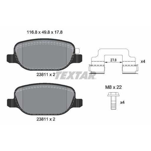 Textar Rear Brake Pad Set 2381103