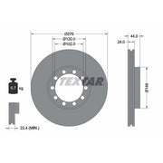 Textar 2 x Internally Vented Front Brake Discs 93085800-x2