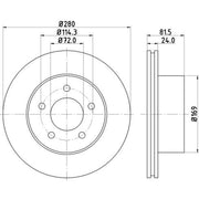 DON 2 x Vented Front Brake Discs PCD22732-x2
