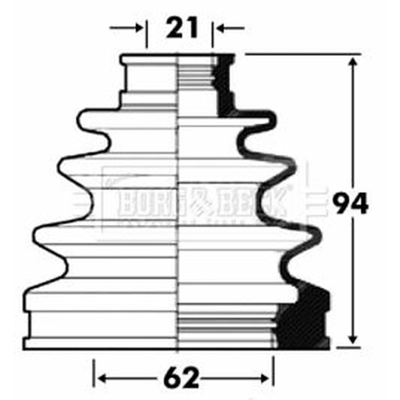 Borg & Beck Drive Shaft Bellow Kit transmission sided BCB2875