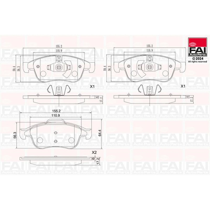 FAI Front Brake Pad Set BP139
