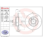 Brembo 2 x Solid Front Brake Discs 08.7132.10-x2