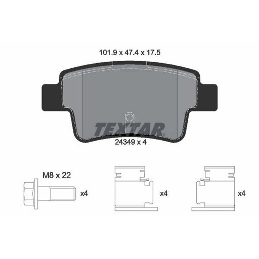 Textar Rear Brake Pad Set 2434901