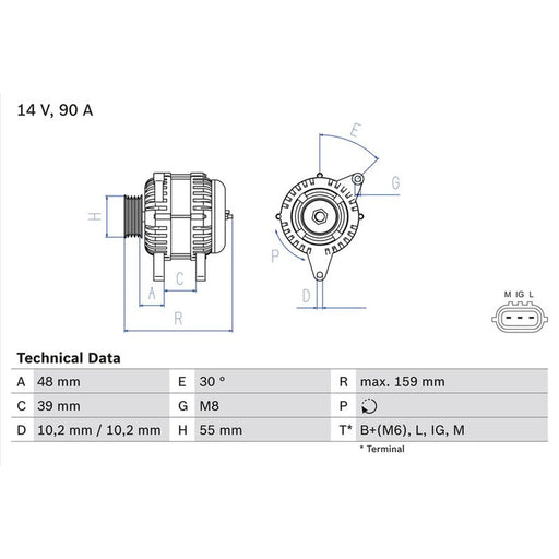 Bosch Car Alternator 12V 0 986 049 211