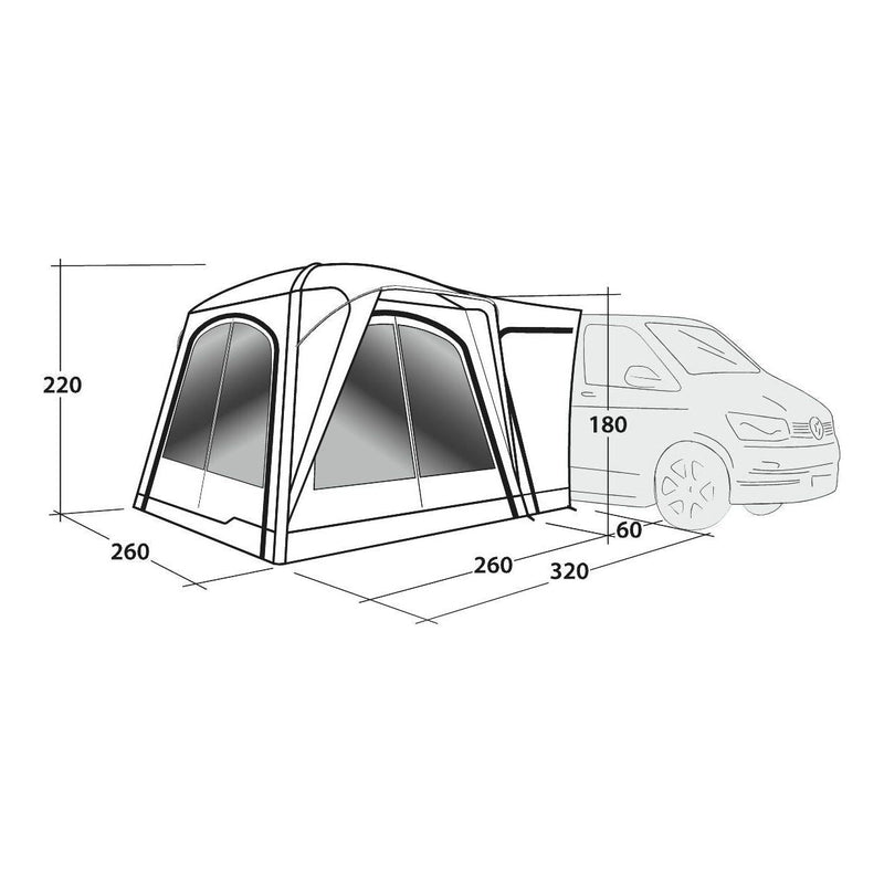 Outwell Bremburg Air Drive-Away Campervan Air Awning 175-200cm - Outwell - Van Life Living
