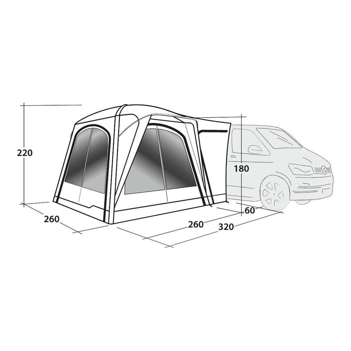 Outwell Bremburg Air Drive-Away Campervan Air Awning 175-200cm - Outwell - Van Life Living