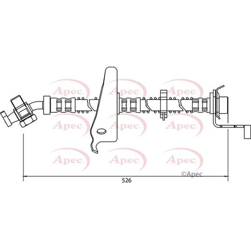 Apec Brake Hydraulic Hose Line Lower HOS4027