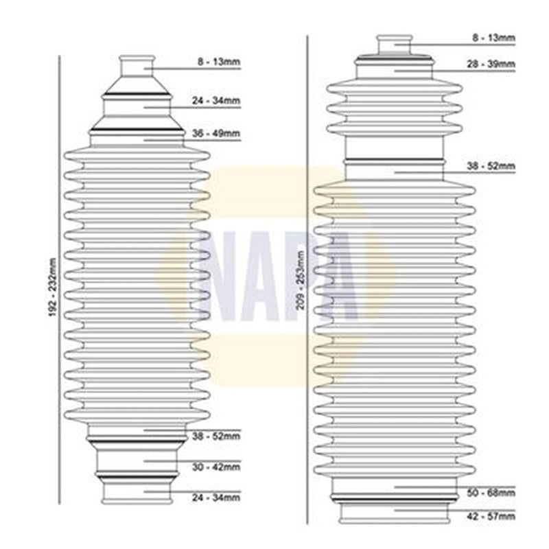 NAPA Steering Bellow Kit Front NCB3004