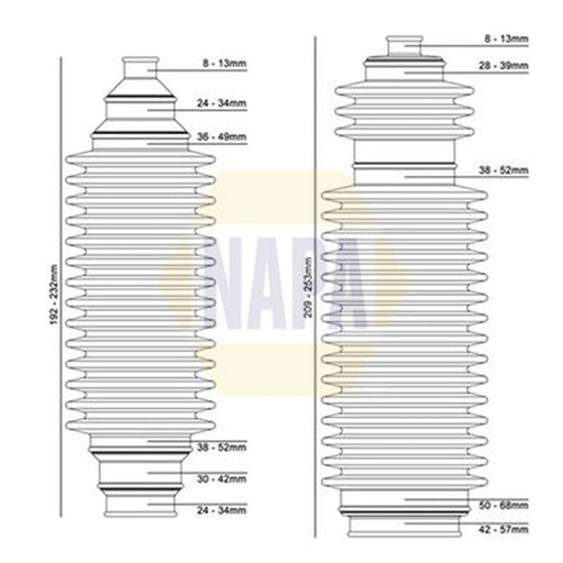 NAPA Steering Bellow Kit Front NCB3004