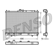 Denso Engine Radiator fits Mitsubishi Outlander I 2002-2007 2.0 2.4