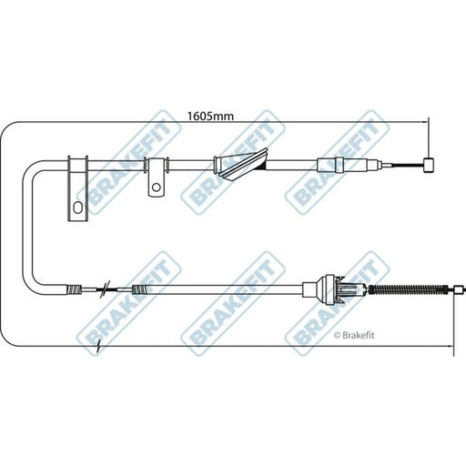 Apec Handbrake Cable Left Rear BBC3264
