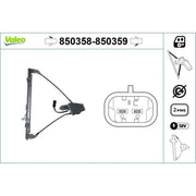 Valeo Electric Window Regulator Lifter Right Front 850359