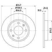 DON 2 x Solid Front Brake Discs PCD11412-x2