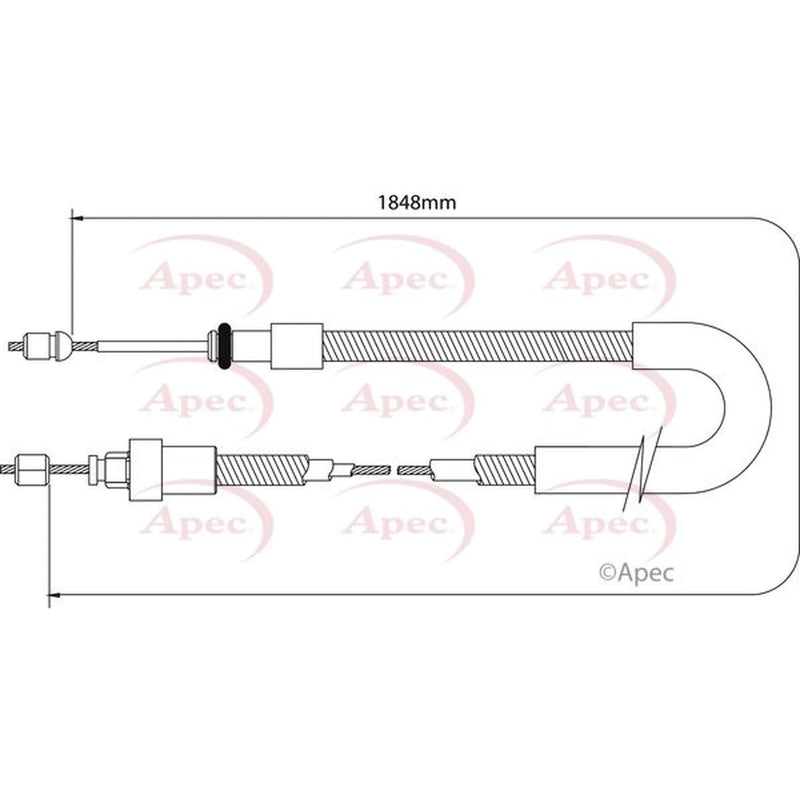 Apec Handbrake Cable Right Rear CAB1033