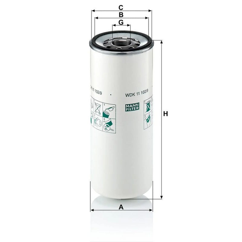 MANN-FILTER Fuel Filter Element WDK 11 102/9