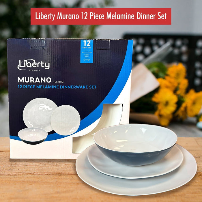 MDS1203 Liberty Murano 12 Piece Melamine Dinner Set LL1380 - Liberty Leisure UK - Van Life Living