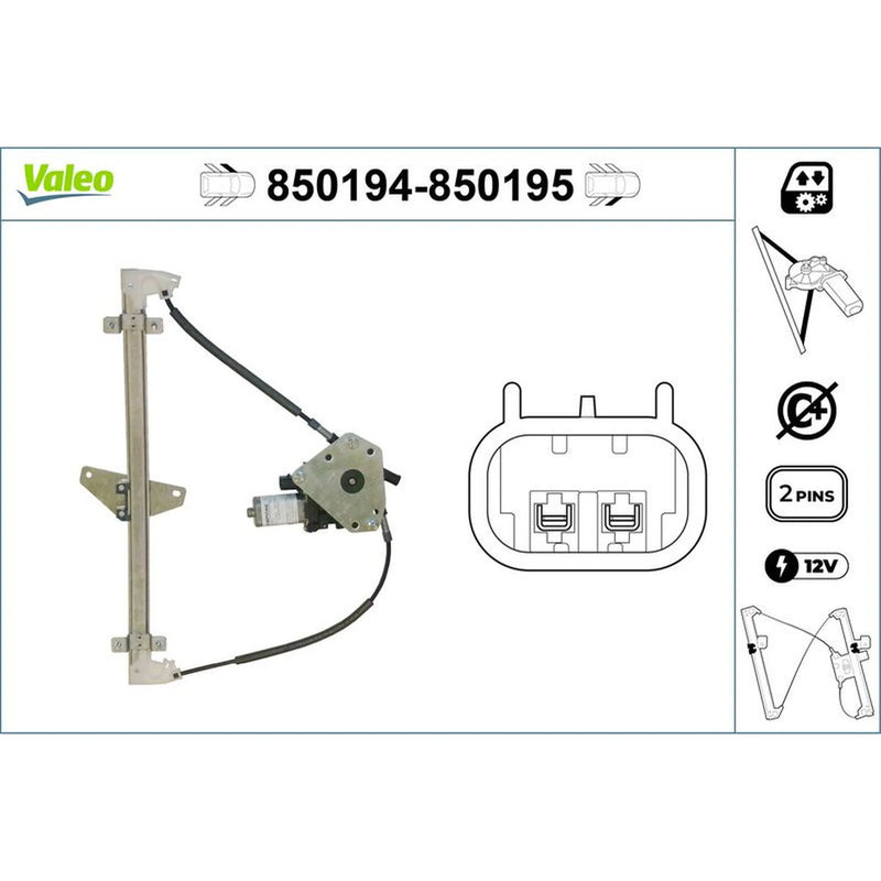 Valeo Electric Window Regulator Lifter Left Front 850194