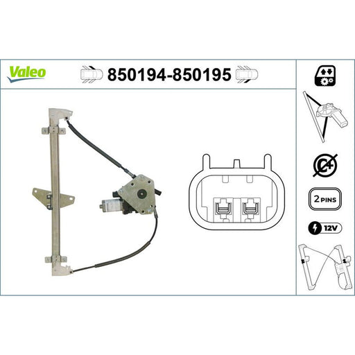 Valeo Electric Window Regulator Lifter Left Front 850194