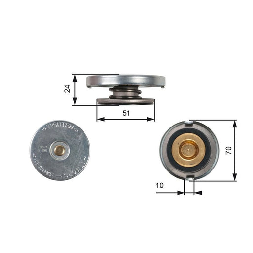 Gates Radiator Expansion Tank Cap bar RC105
