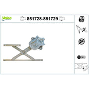 Valeo Electric Window Regulator Lifter Right Front 851729
