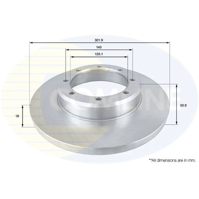 Comline 2 x Solid Rear Brake Discs ADC1598-x2