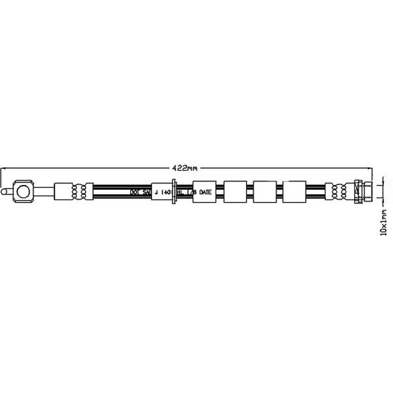 Juratek Brake Hydraulic Hose Line Front Left JBH1252L