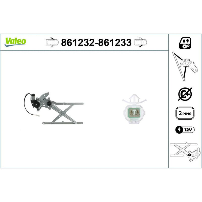 Valeo Electric Window Regulator Lifter Right Front 861233