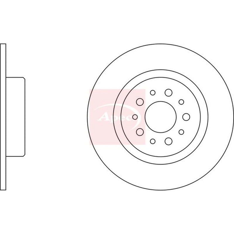 Apec 2 x Solid Rear Brake Discs DSK2335-x2