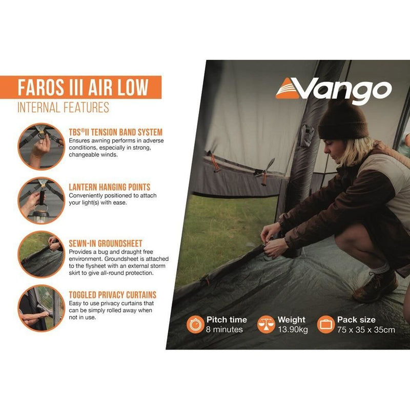 Vango Faros III Air Low Drive Away Awning Low Cloud Grey - Vango - Van Life Living