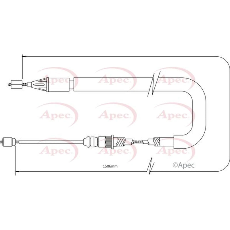Apec Handbrake Cable Left Rear CAB1385