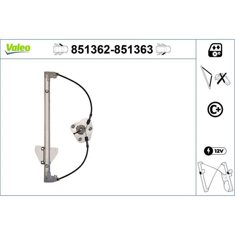 Valeo Electric Window Regulator Lifter Left Front 851362