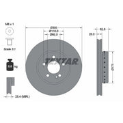 Textar 2 x Two-Piece Front Brake Disc Brake Discs 92343625-x2