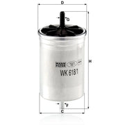 MANN-FILTER Fuel Filter Element WK 618/1