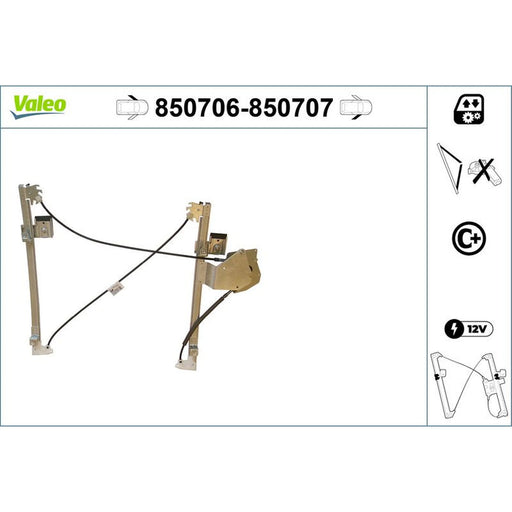 Valeo Electric Window Regulator Lifter Left Front 850706
