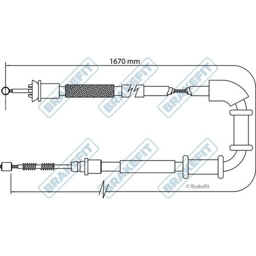 Apec Handbrake Cable Left Rear BBC3107