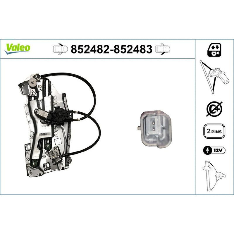 Valeo Electric Window Regulator Lifter Right Front 852483