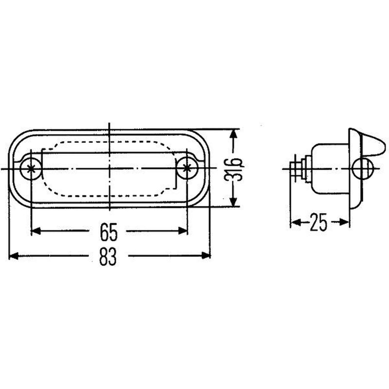 Hella Licence Plate Light / Lamp Right C5W 2KA 001 378-041
