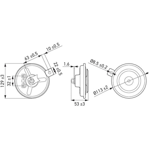Hella Car Horn Signal Unit 3BA 002 768-082